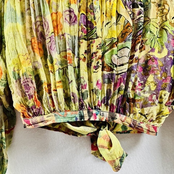 UbU Women's Unique Multicolor Abstract Print Hand Pleated Long Sleeve O/S - Picture 5 of 8